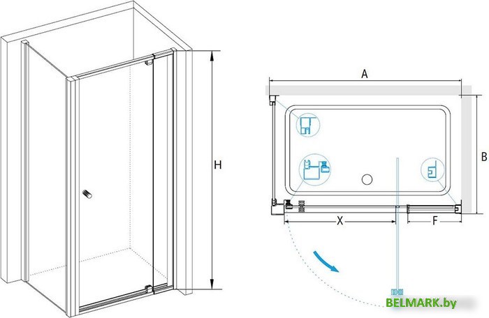 Душевой уголок RGW PA-44B (PA-02B + Z-050-1B) 41084419-014 120x90 (черный/прозрачное стекло) - фото2