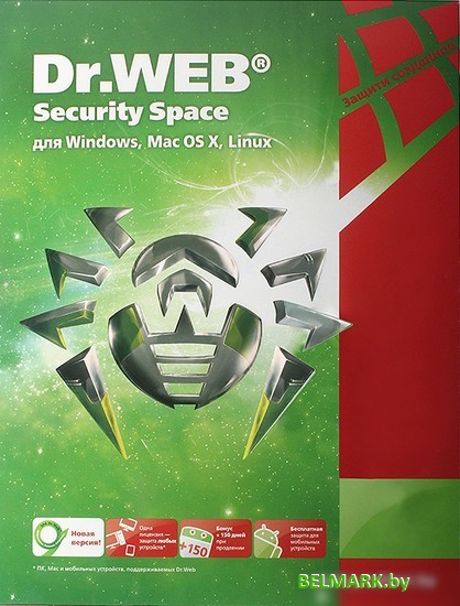 Система защиты ПК от интернет-угроз Dr.Web Security Space (2 ПК, 1 год) - фото