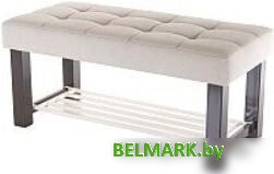 Банкетка AMC Lux 4 с полкой ткань коричневый/бежевый/бежевый 4.2Б100233 - фото