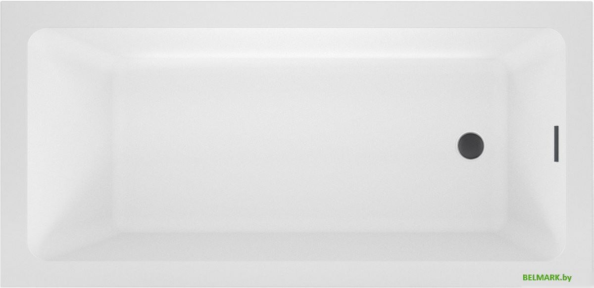 Ванна Wellsee FreeDom 2.0 165x80 23300203R (встраиваемая ванна белый глянец, сифон-автомат матовый черный) - фото