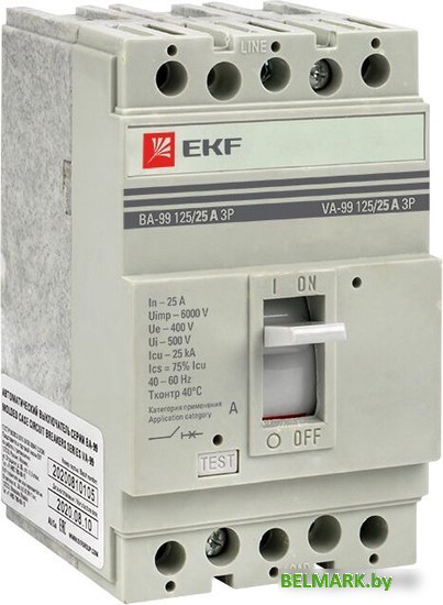 Выключатель автоматический EKF PROxima ВА-99 12525А 3P 25кА mccb99-125-25 - фото