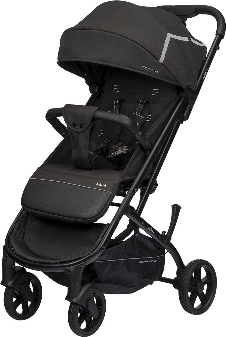 Коляска прогулочная «книга» Indigo Mega (черный) - фото
