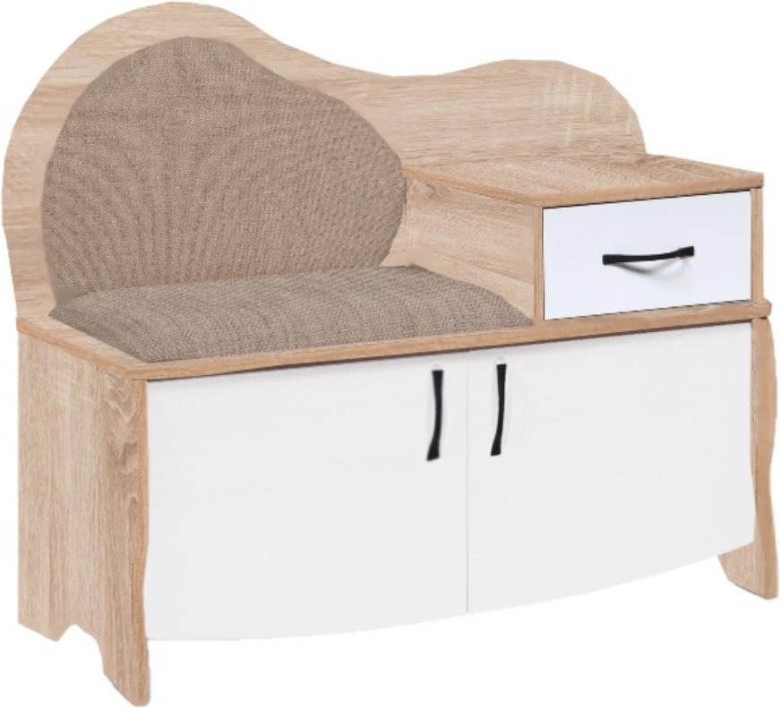 Тумба для обуви Мебель-класс 012.6 (белый/дуб сонома, левая) - фото