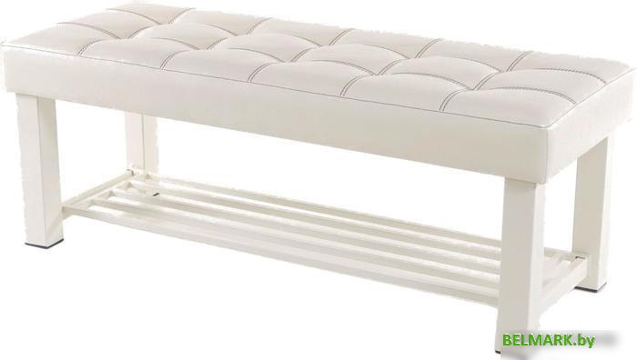 Банкетка AMC Lux 4 с полкой кожзам бежевый/бежевый/бежевый 4.1Б120333 - фото