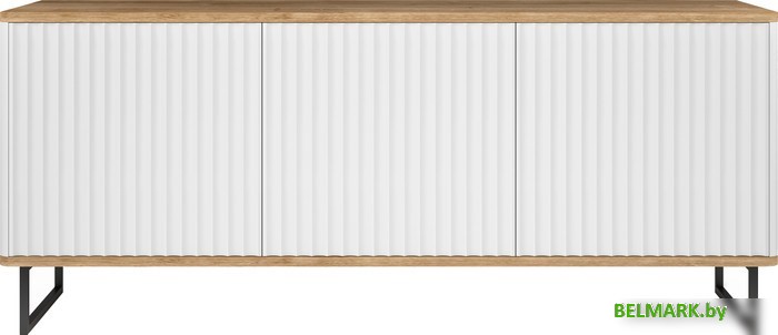 Тумба Shtabe Royal 5041 эко (белый/дуб кантри золотой/черный) - фото