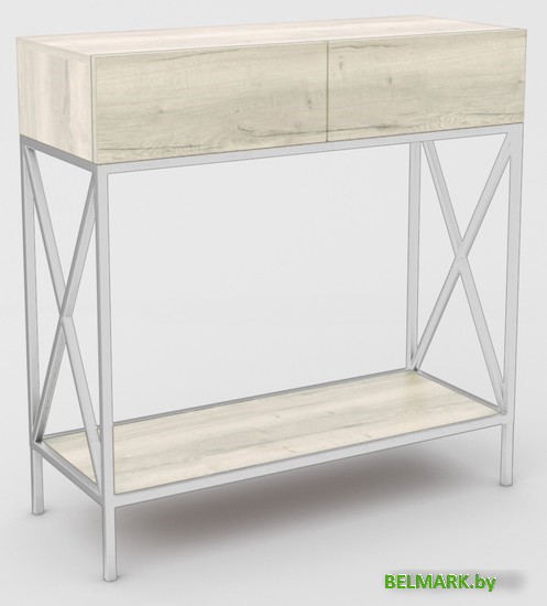 Консольный стол Hype Mebel Лесс 80x40 (белый/древесина белая) - фото