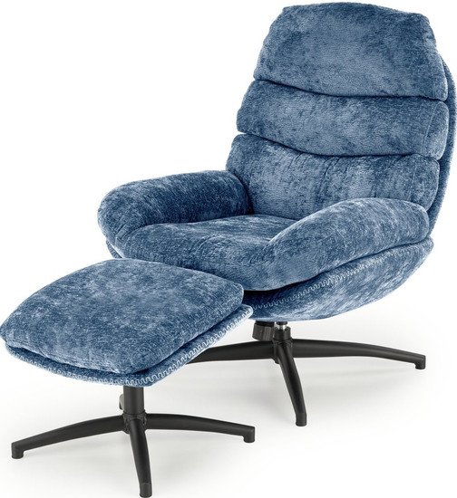 Реклайнер Halmar Dario (синий/черный) - фото