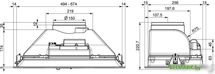 Кухонная вытяжка Elikor Breeze 70Н-450-П3Д (нержавеющая сталь) (162280) - фото2