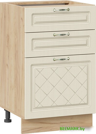 Шкаф напольный Трия Бьянка 1Н5Я3 (дуб крафт золотой/дуб ваниль) - фото