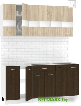 Кухня Кортекс-мебель Корнелия Экстра 1.7 без столешницы (дуб сонома/венге) - фото