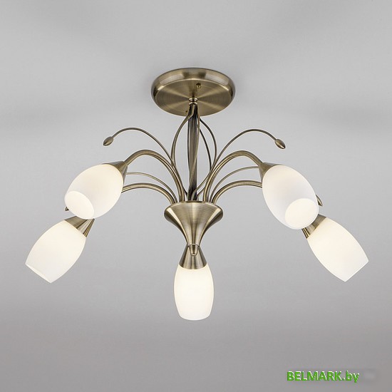 Люстра средней высоты Евросвет Ginevra 30280/5 античная бронза - фото