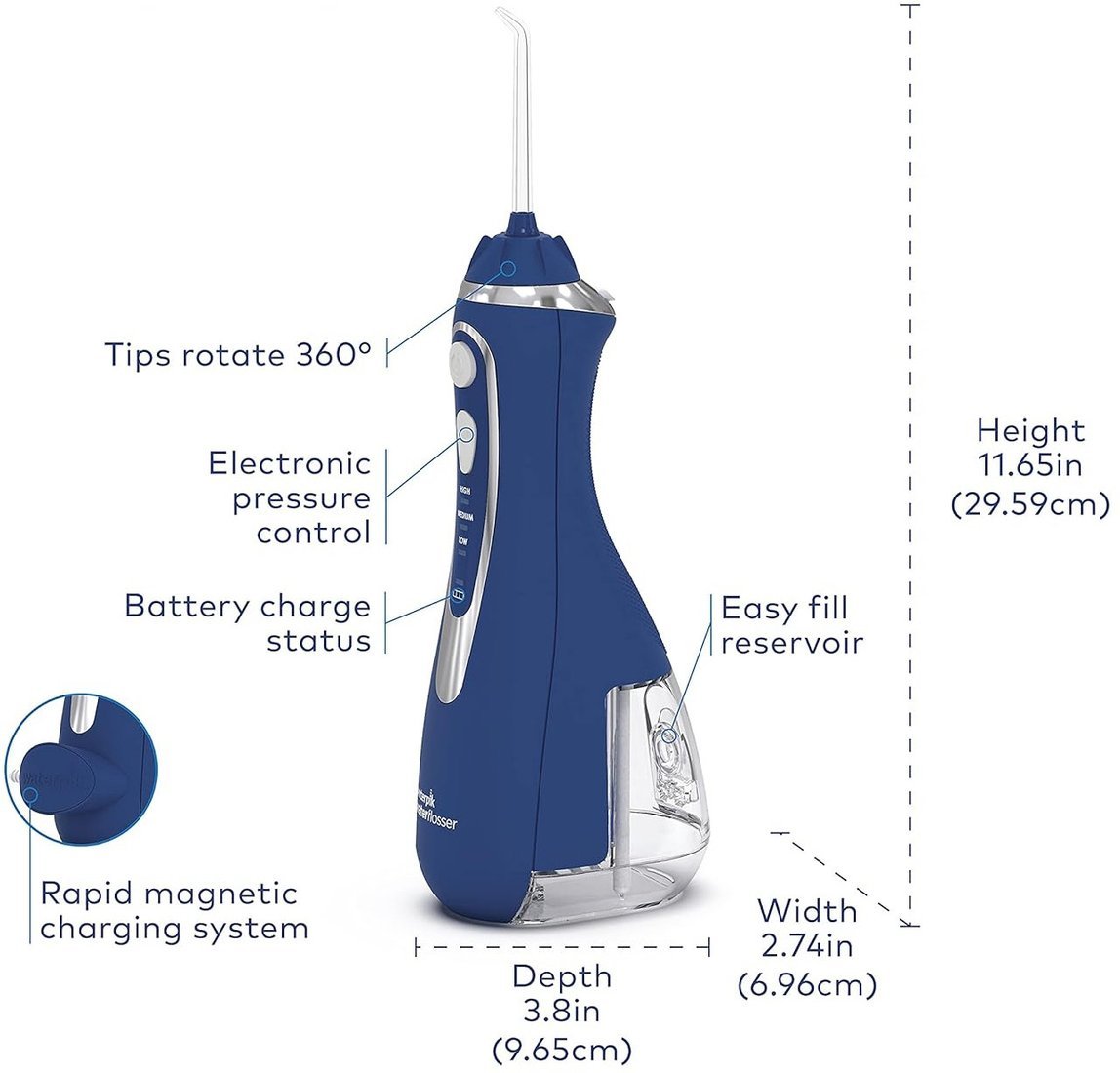 Ирригатор Waterpik WP-583 (синий) - фото2