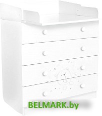 Детский комод Polini Kids French 1580 Teddy (белый) - фото