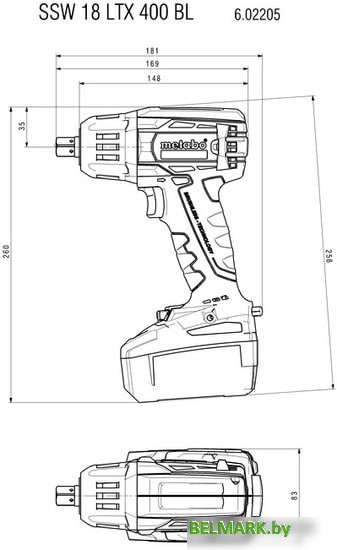 Гайковерт Metabo SSW 18 LTX 400 BL 602205650 (с 2-мя АКБ, кейс) - фото2
