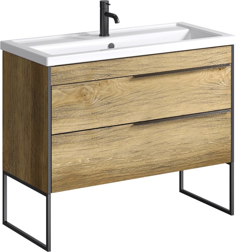 Aqwella Тумба с умывальником Fargo 100 FRG0110DB+4640021065204 - фото2