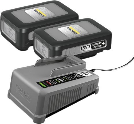 Аккумулятор с зарядным устройством Karcher Battery Power+ 18/30 2.445-072.0 (18В/2x3 Ач + 18В) - фото