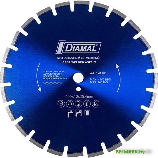 Отрезной диск алмазный Diamal DM15S400 - фото