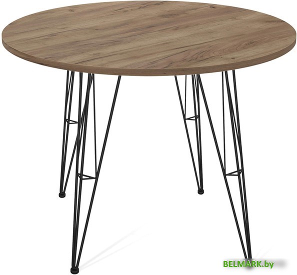 Кухонный стол Sheffilton SHT-TU10/90 ЛДСП (черный муар/дуб галифакс табак) - фото