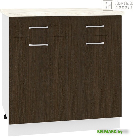 Шкаф напольный Кортекс-мебель Корнелия Лира НШ80р1ш (венге/марсель) - фото