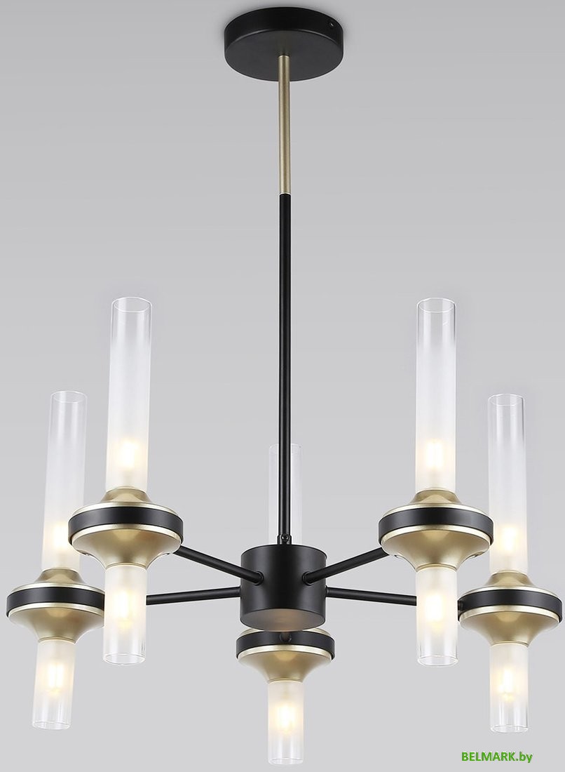 Подвесная люстра Ambrella LH55351/10 BK/CGD/CL (черный/золото/прозрачный) - фото