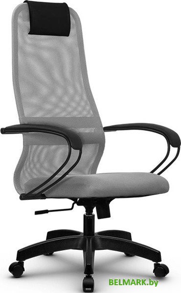 Офисное кресло Metta SU-B-8 (подлокотники металл черный/основание пластик, светло-серый) - фото