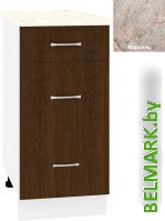 Шкаф напольный Кортекс-мебель Корнелия Лира НШ40р3ш (венге/марсель) - фото