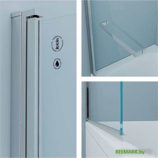 Стеклянная шторка для ванны IDDIS RAY6CS9i90 - фото2
