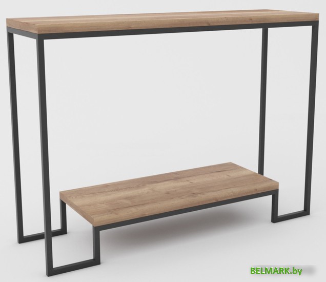 Консольный стол Hype Mebel Голд 100x35 (черный/дуб галифакс натуральный) - фото