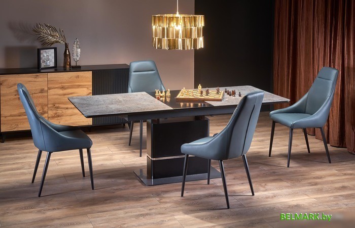 Кухонный стол Halmar Martin 160 (темно-серый/черный) - фото