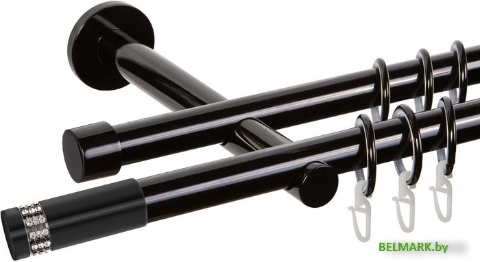 Карниз для штор АС ФОРОС Dance D19Г/19Г + наконечники Диос (3м, черный) - фото