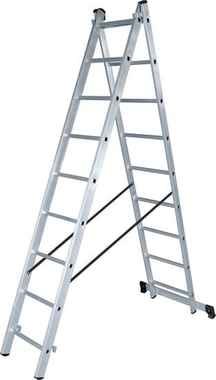 Лестница-стремянка Новая высота NV 122 алюминиевая двухсекционная 2x8 ступеней - фото
