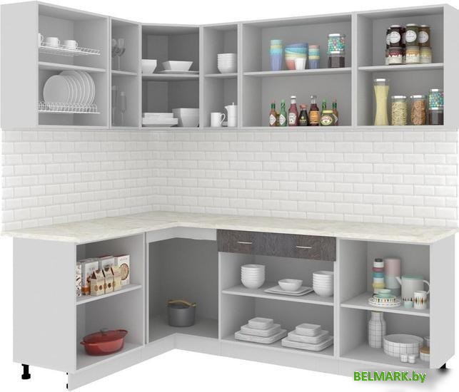 Угловая кухня Кортекс-мебель Корнелия Экстра 1.5x2.3м (дуб сонома/мадрид) - фото2