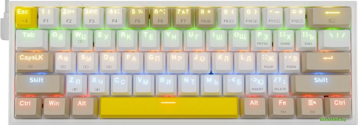 Клавиатура Redragon Fizz (белый/бежевый) - фото