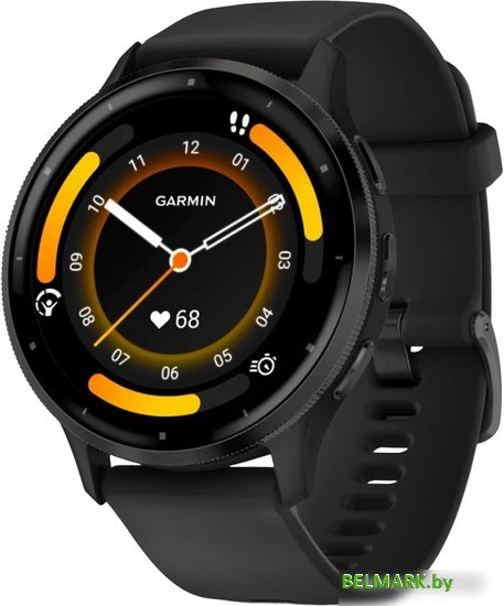 Умные часы Garmin Venu 3 (черный, с силиконовым ремешком) - фото