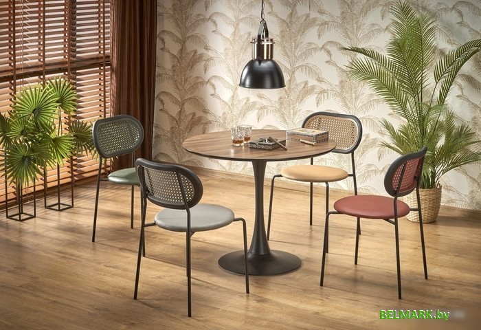 Кухонный стол Halmar Olmo (дуб золотой/черный) - фото