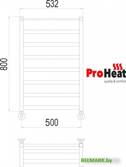 Полотенцесушитель ProHeat Line 50x80 (с полкой) - фото2