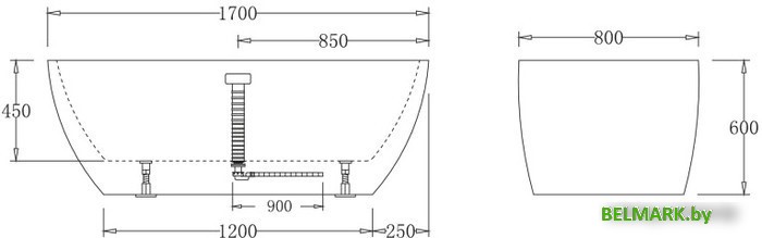 Ванна BelBagno BB70 170x80 - фото2