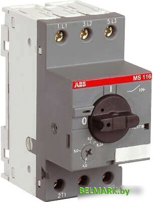 Выключатель автоматический ABB MS116-0.63 0.63А 0.12кВт 50кА 1SAM250000R1004 - фото