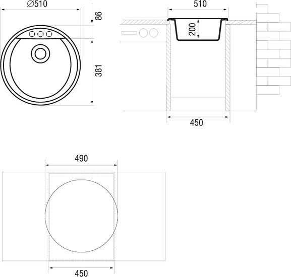 Кухонная мойка Longran Amanda AMG510 (sabbia/58) - фото2