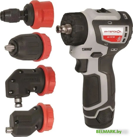 Дрель-шуруповерт Интерскол КомбиМАКС ДА-10/12В 36 687.2.2.78 (с 2-мя АКБ, сумка, набор патронов) - фото