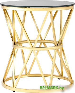 Журнальный столик Stool Group Вива 50x50 EET-080-TG (стекло черное/сталь золото) - фото