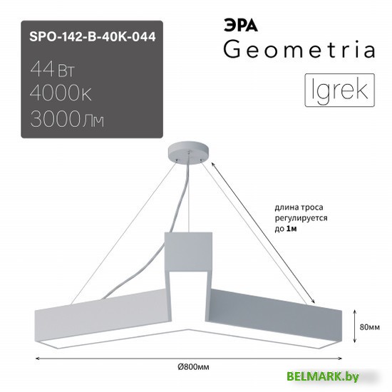 Подвесная люстра ЭРА Geometria Igrek SPO-142-W-40K-044 Б0058886 - фото2