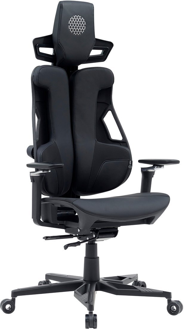 Игровое (геймерское) кресло CACTUS CS-CHR-DUO-BBK (черный кожзам) - фото