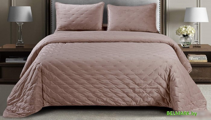 Набор текстиля для спальни Sofi De MarkO Иоланта 160х220 Пок-Ио-Пр-160х220 (пепельно-розовый) - фото