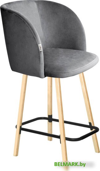 Стул с подлокотниками Sheffilton SHT-ST33/S94-1 (угольно-серый/прозрачный лак/черный муар) - фото