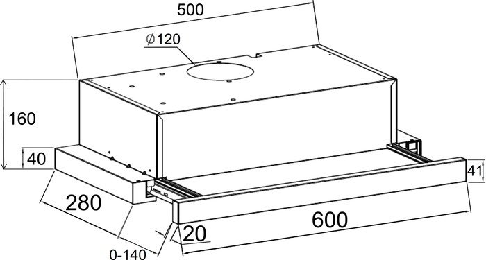 Кухонная вытяжка LEX Hubble 600 (черный) - фото2