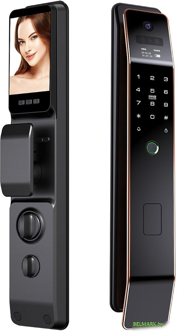 Дверной замок Roome Tuya 3D face intercom Lock 3D face-1 (черный) - фото