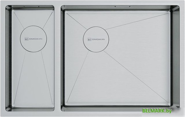 Кухонная мойка Omoikiri Taki 69-2-U/IF-IN-R Side (нержавеющая сталь) - фото