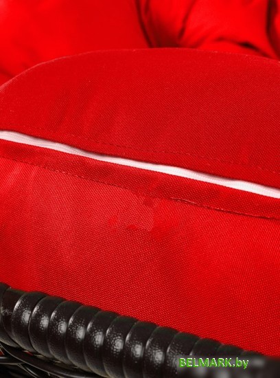 Подвесной диван M-Group Лежебока 11180206 (с коричневым ротангом/красная подушка) - фото2