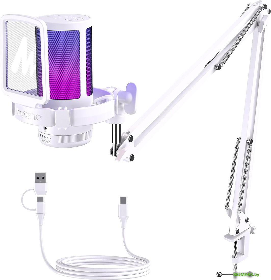 Проводной микрофон Maono DGM20S (белый) - фото